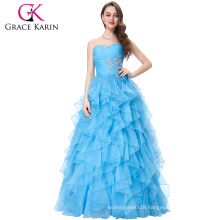 Grace Karin Strapless Long Blue Prom Ball Gowns Quinceanera Dresses CL3411-3
